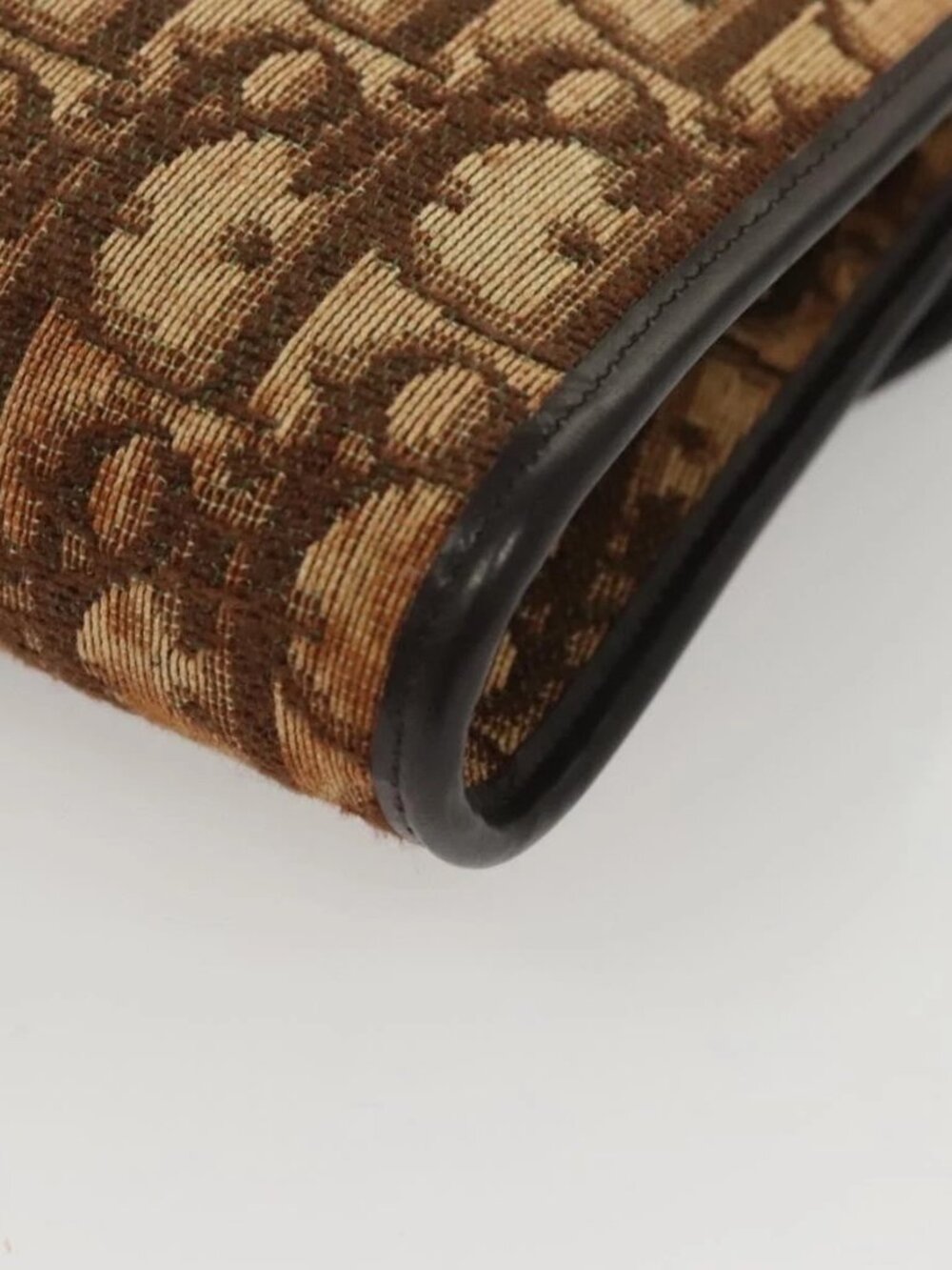 Christian Dior Trotter Canvas Chain Shoulder Bag Brown Gold Auth 117785 - Picture 13 of 15